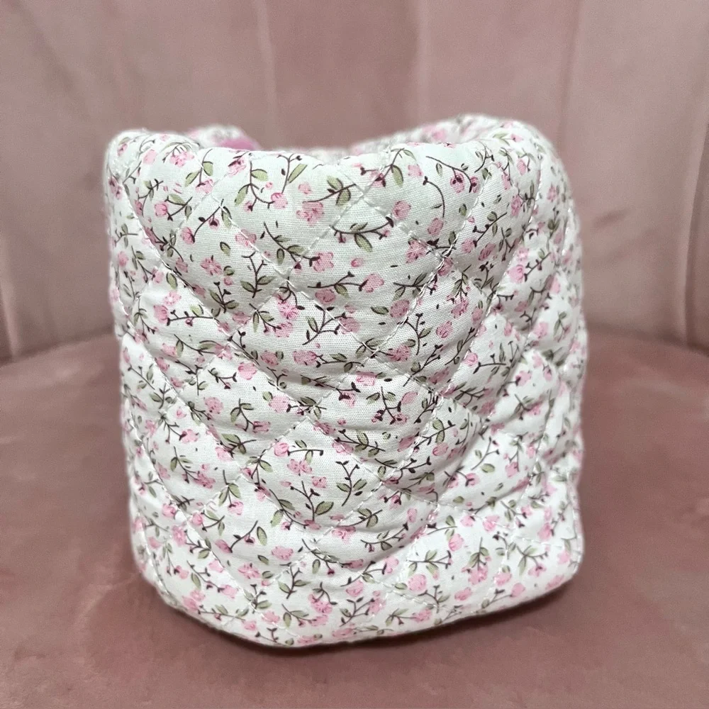 Fabric floral print lipstick/ makeuporganizer